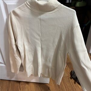 Pendleton Ivory Ribbed Turtleneck Sweater